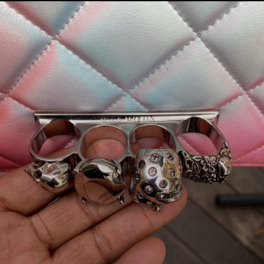 Alexander McQueen Jewelled Ombré Leather Satchel Bag - Picture 6 of 12
